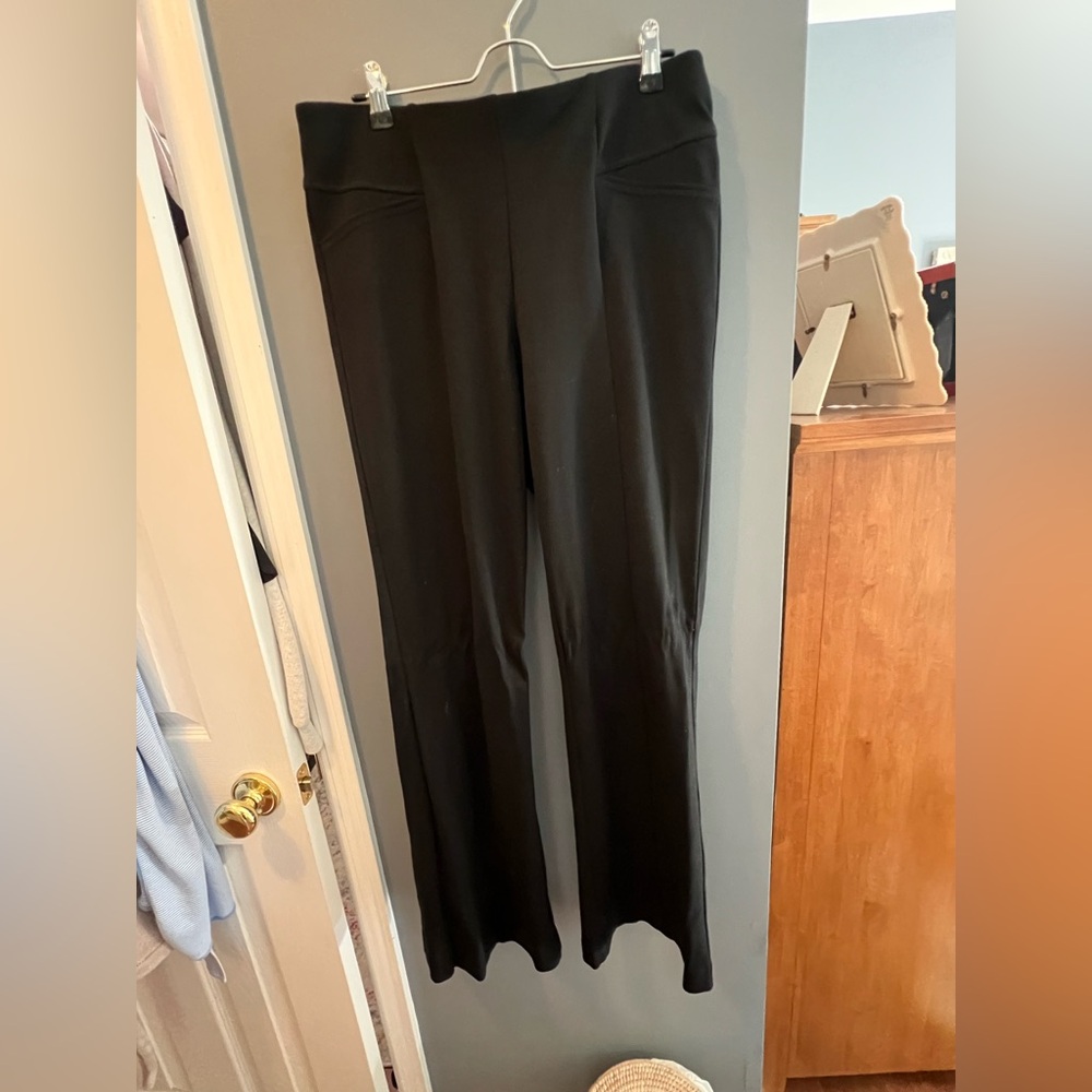 INC Black rayon/nylon elastic waist bootcut pants. Size 12. Like new.